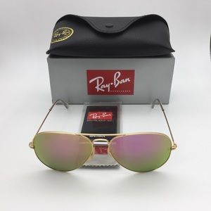 Ray-Ban 3025 112/4T Sunglasses Pink Lens Women New